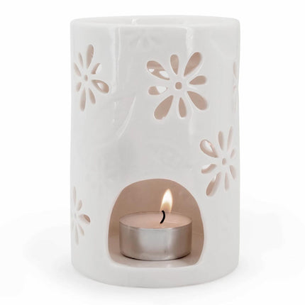 Tea Light Aroma Lamp, White Ceramic, Home Fragrance