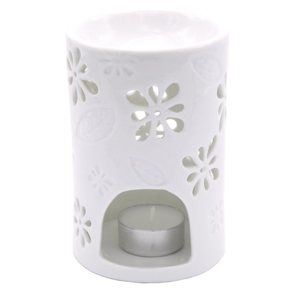 Tea Light Aroma Lamp, White Ceramic, Home Fragrance