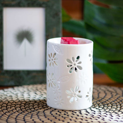 Tea Light Aroma Lamp, White Ceramic, Home Fragrance
