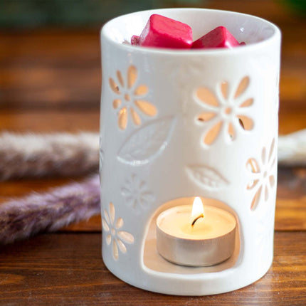 Tea Light Aroma Lamp, White Ceramic, Home Fragrance