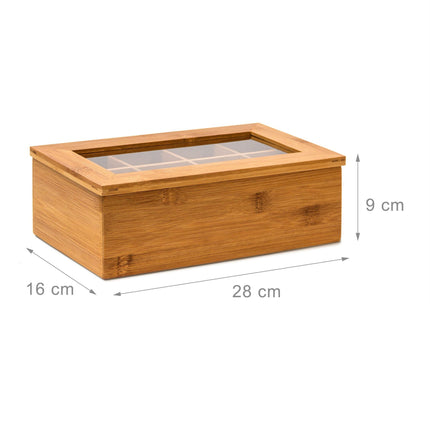 Tea box Bamboo lacquered 6 and 8 compartments