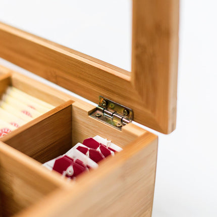 Tea box Bamboo lacquered 6 and 8 compartments