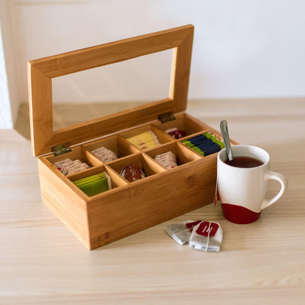 Tea box Bamboo lacquered 6 and 8 compartments