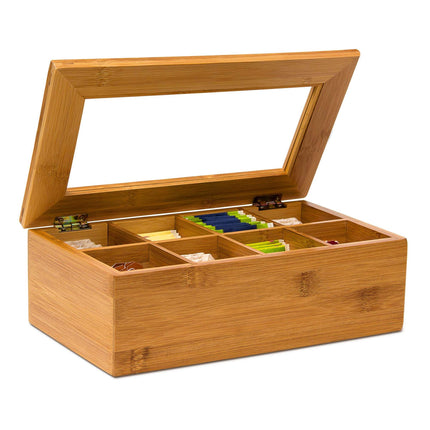 Tea box Bamboo lacquered 6 and 8 compartments