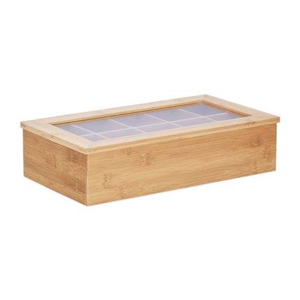 Teebox aus Bambus 10 Fächer