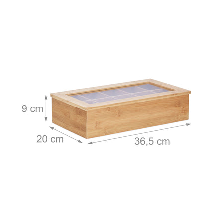 Teebox aus Bambus 10 Fächer