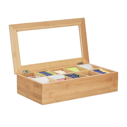 Teebox aus Bambus 10 Fächer