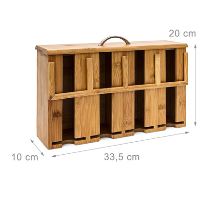 Boîte à thé en bambou à 4 compartiments