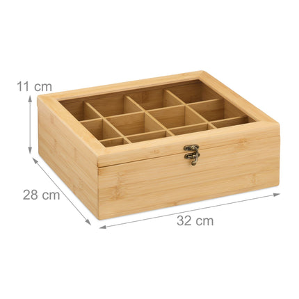 Tea box with 12 compartments