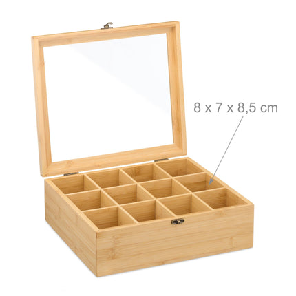 Tea box with 12 compartments