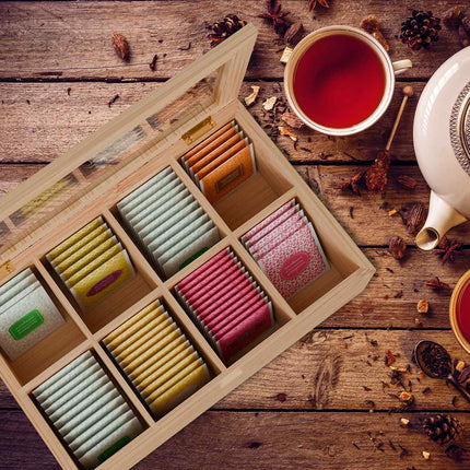 Tea box with 8 compartments