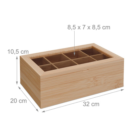 Tea box with 8 compartments