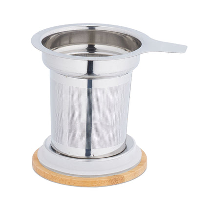 Teeglas mit Teesieb und Bambusdeckel