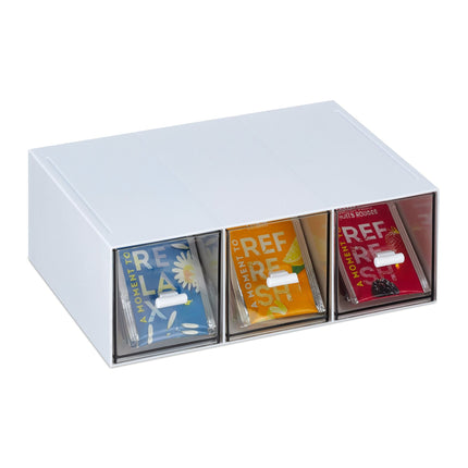 Tea holder with 3 compartments