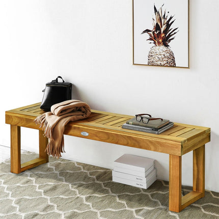 Teakholz Gartenbank, 132x34x43.5 cm, 320 kg Tragkraft