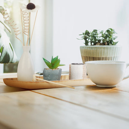 Tealight holder set with zen garden