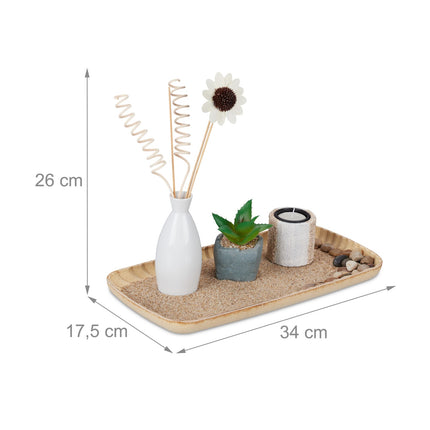 Tealight holder set with zen garden