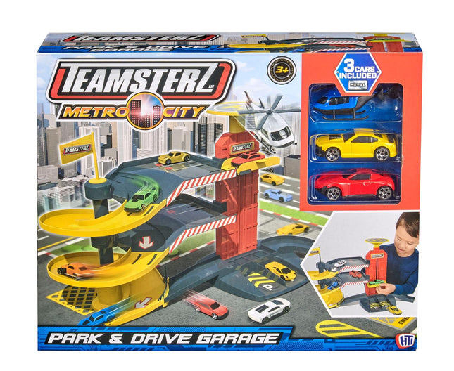 Teamsterz Spielset Parkhaus & Drive + 3 Autos