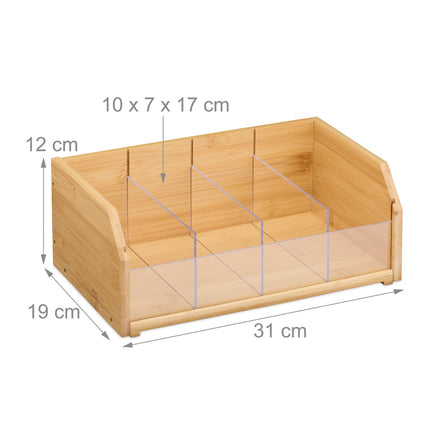 Tee-Organizer 4 Fächer Bambus
