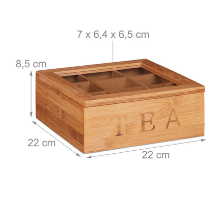 Teask in bamboo 9 compartments