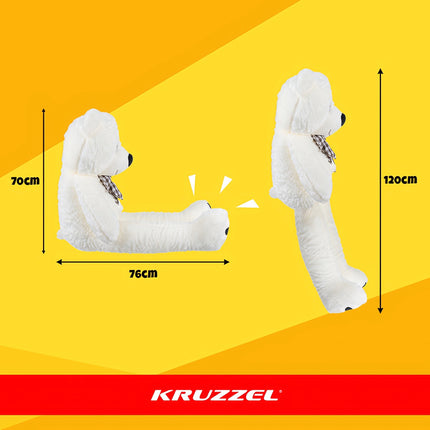 Teddybär 140cm, Plüsch creme mit Schleife