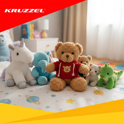 Teddybär 30 cm, weiches Plüschtier für Kinder, Hellbraun