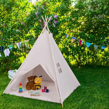 Teepee play tent with floor mat