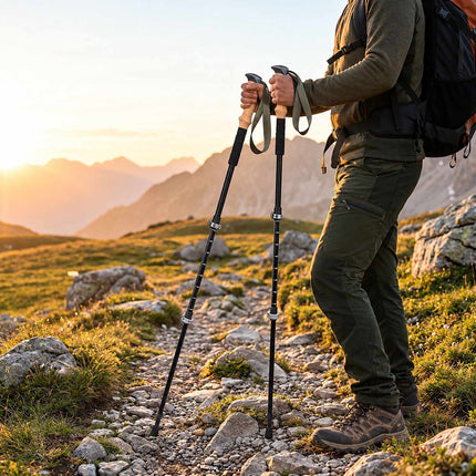 Telescopic Hiking Poles Set of 2 with Accessories and Bag, 100-135 cm