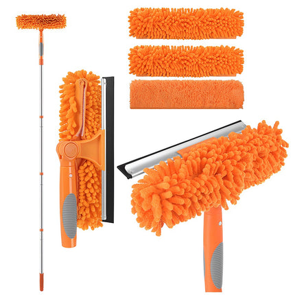 Teleskop-Fensterreiniger 1,8m, 3-in-1 Set mit Abzieher