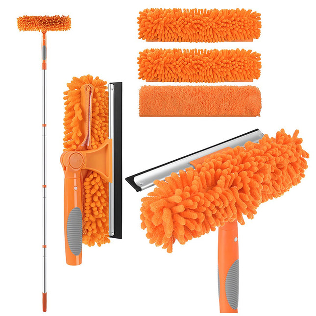 Telescopic Window Cleaner 1.8m, 3-in-1 Set with Squeegee
