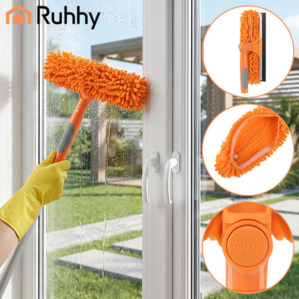 Teleskop-Fensterreiniger 1,8m, 3-in-1 Set mit Abzieher