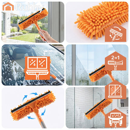 Teleskop-Fensterreiniger 1,8m, 3-in-1 Set mit Abzieher