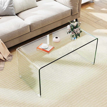 Salontafel in U-vorm van gehard glas – 81,5 x 42 x 40 cm