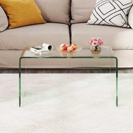Salontafel in U-vorm van gehard glas – 81,5 x 42 x 40 cm
