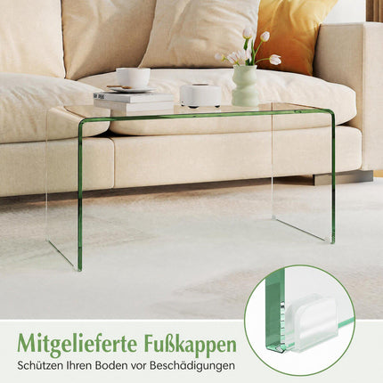 Salontafel in U-vorm van gehard glas – 81,5 x 42 x 40 cm