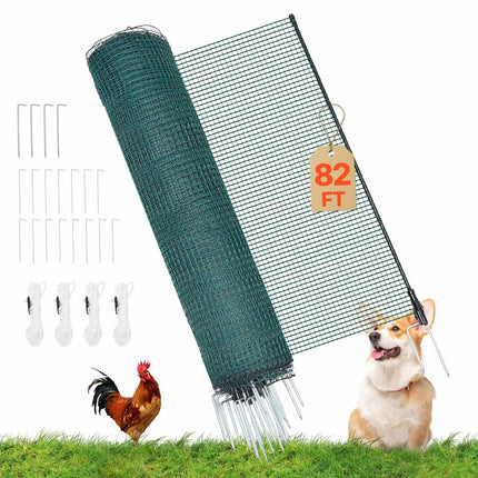 Temporary Plastic Mesh Fence Kit 0.9 x 25 m, 15 Posts, Stakes