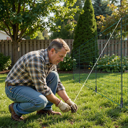 Temporary Plastic Mesh Fence with Posts, 1.05 x 25 m