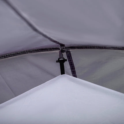 Tunnel camping tent for 2-3 people, fiberglass, grey