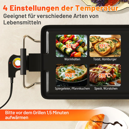 Teppanyaki Grill 1800W, Antihaftbeschichtung, Einstellbare Temperatur, 100cm