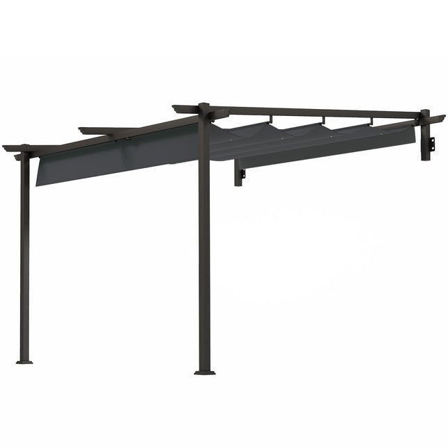 Verstellbare Aluminium-Pergola, 3x3m, Sonnenschutz in Dunkelgrau