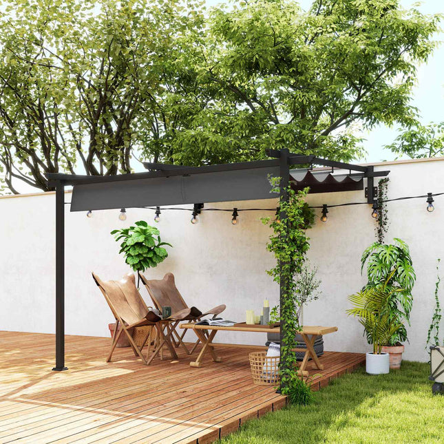 Verstellbare Aluminium-Pergola, 3x3m, Sonnenschutz in Dunkelgrau
