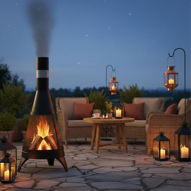 Terrassenofen mit Funkenschutz