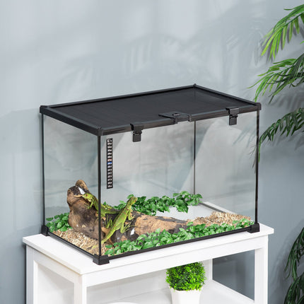 Reptilienterrarium aus Glas mit Thermometer, 50x30x35cm
