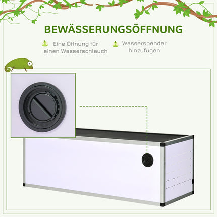 Terrarium pour reptiles, amphibiens et arachnides, en aluminium, blanc, argent et noir, dimensions : 120 x 40 x 40 cm