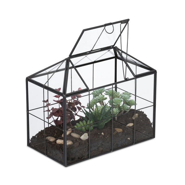 Terrarium für Zimmerpflanzen – Glashaus in Hausform