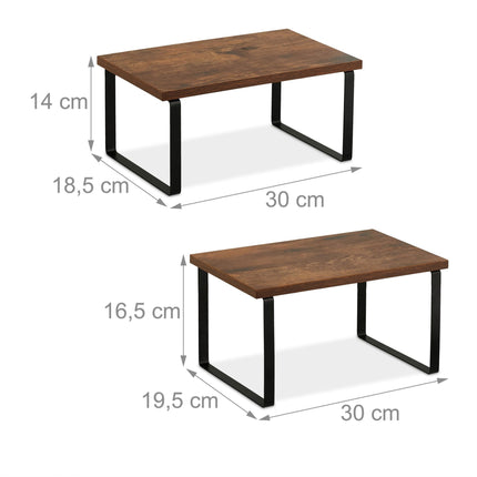 The 2-part table shelf set in industrial style
