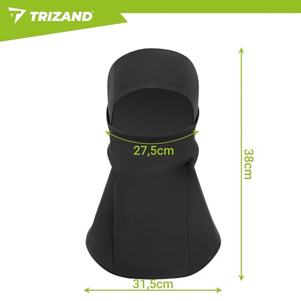 Thermoactive Balaclava Neck Warmer for Motorcycle and Ski, Black, One Size