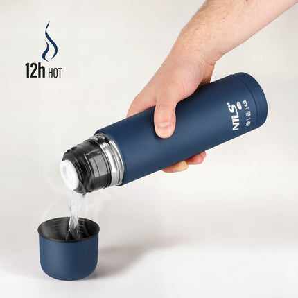 Thermosflasche 500ml, Blau, Ideal für Reisen