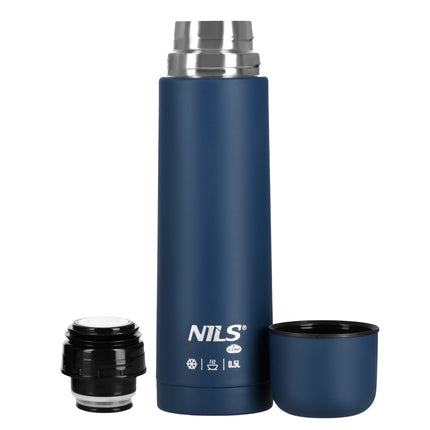 Thermosflasche 500ml, Blau, Ideal für Reisen