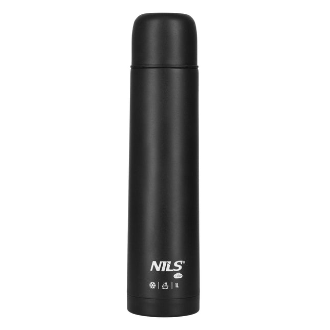 Thermoskanne 1000ml, Schwarz, Isolierter Reisebecher